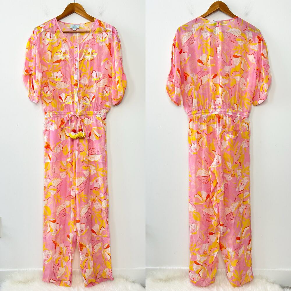 TAJ SABRINA CRIPPA Jumpsuit Womens Size XS Resortwear Luxury Vacation Beach Trip